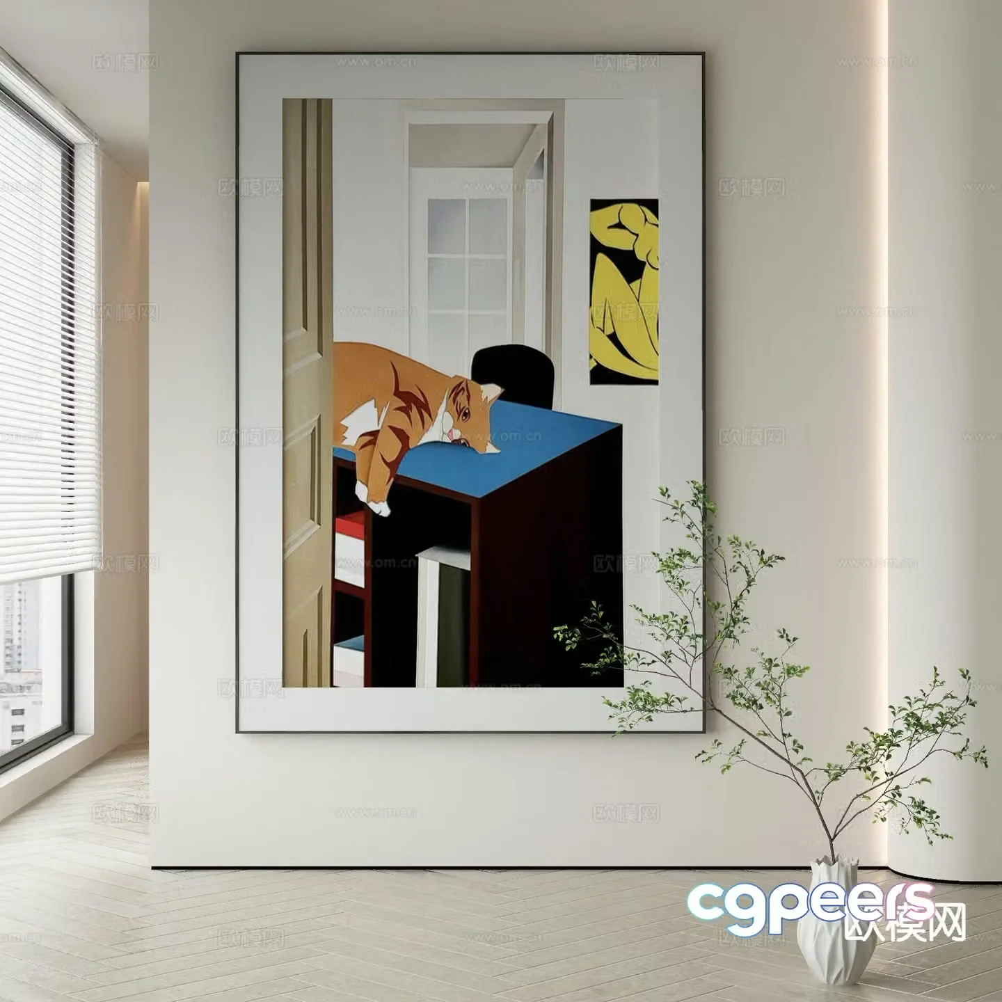 Decorative painting art painting hanging painting 3d model
