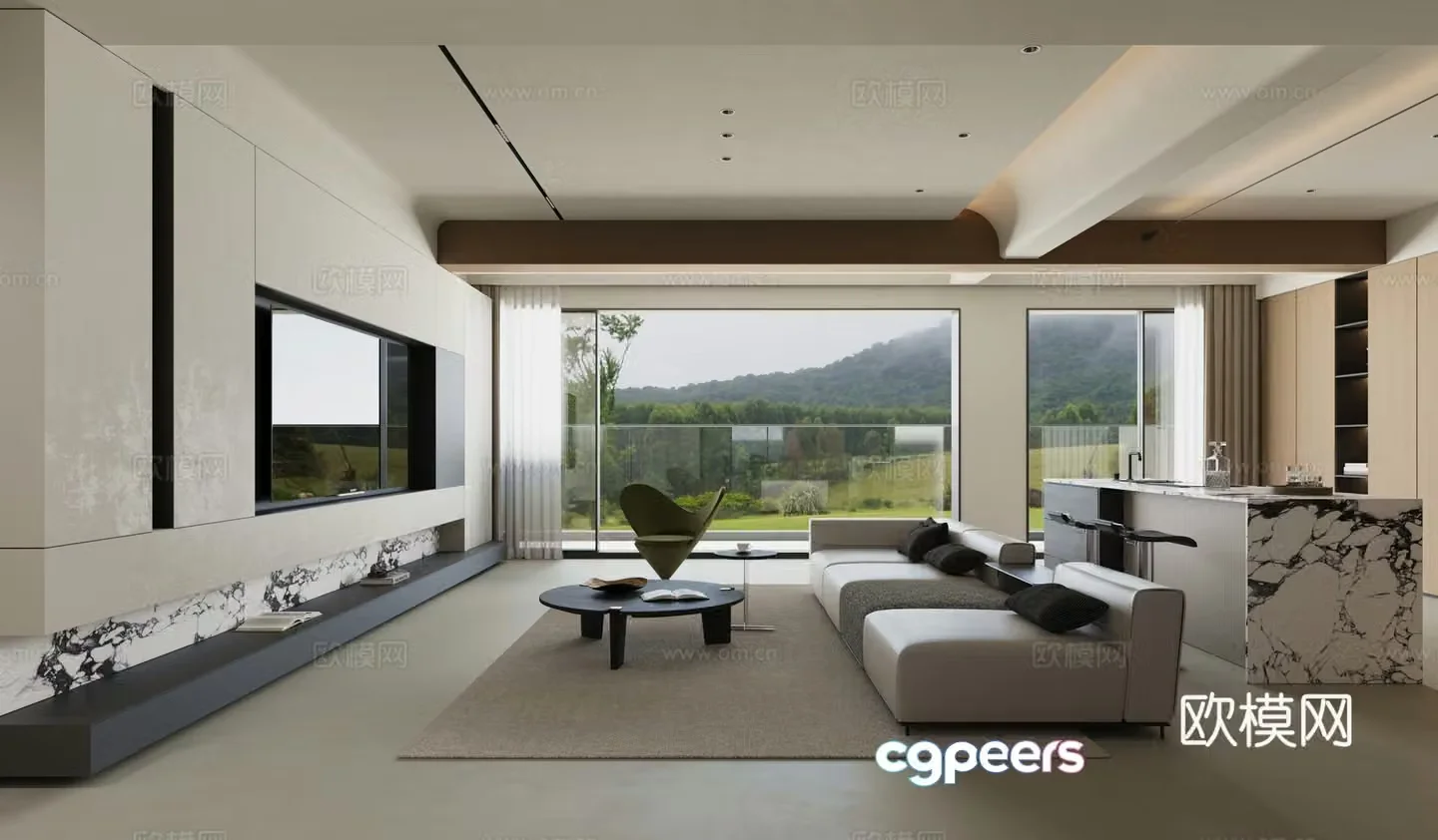 Modern living room 3d model