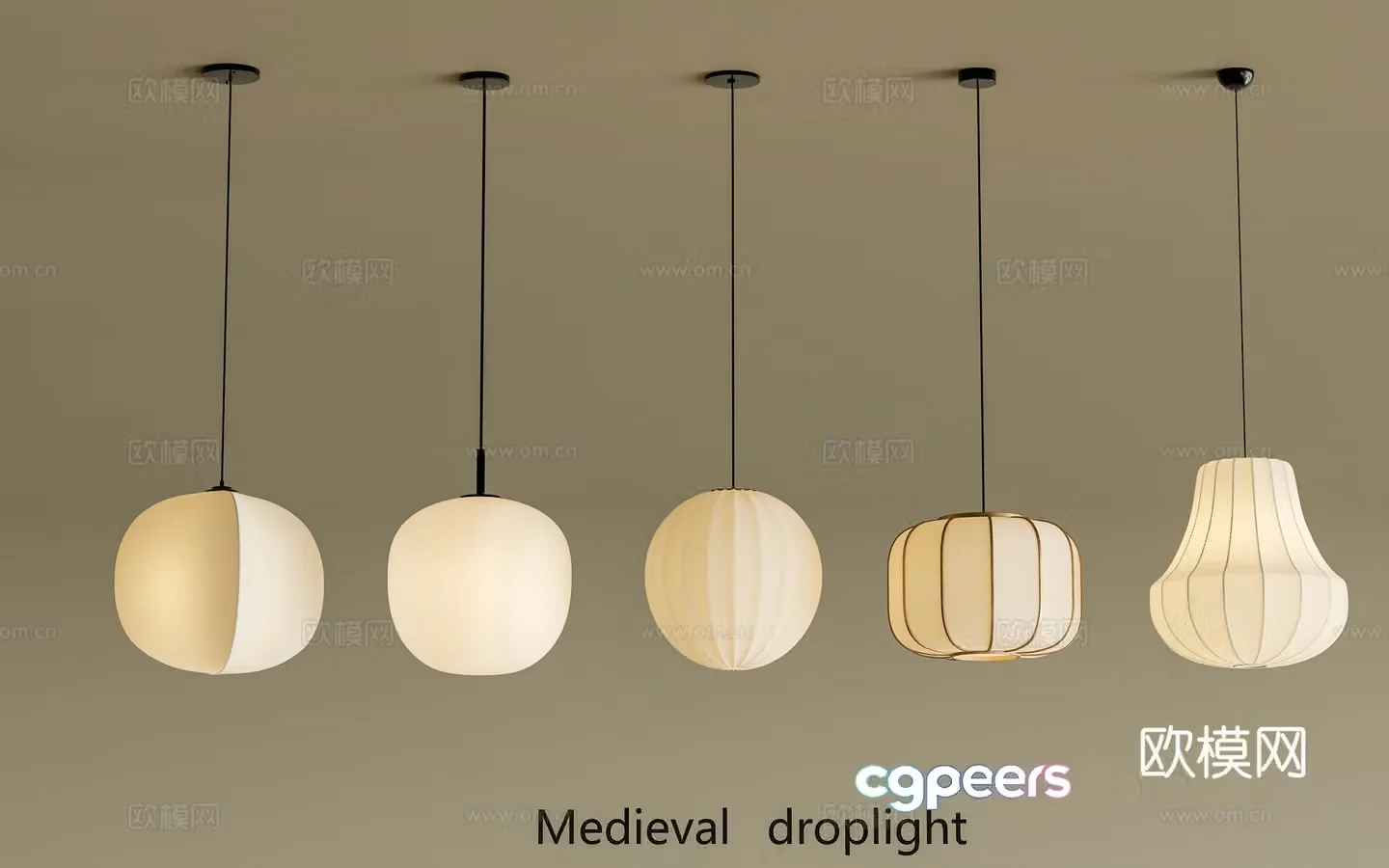 New Chinese style Chinese chandeliers Lantern chandeliers Round chandeliers 3D model