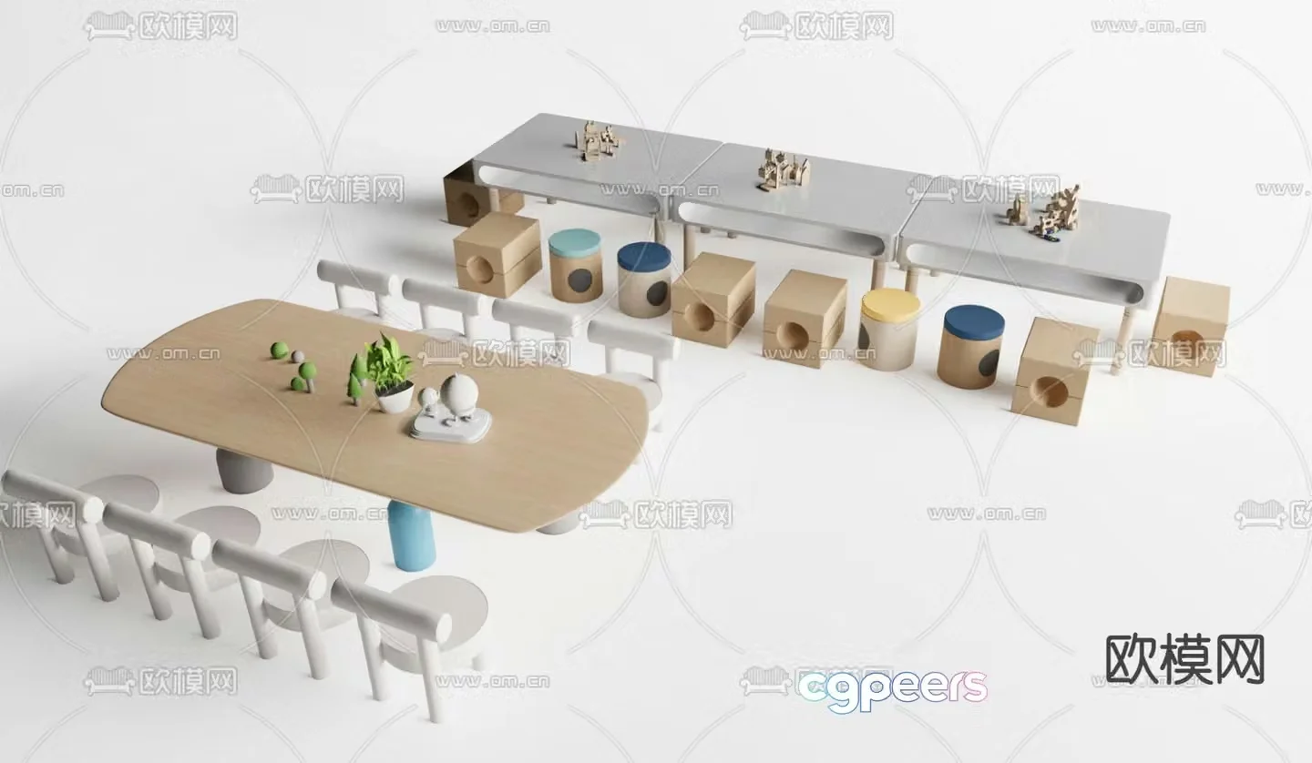 Children’s table and chair 3d model