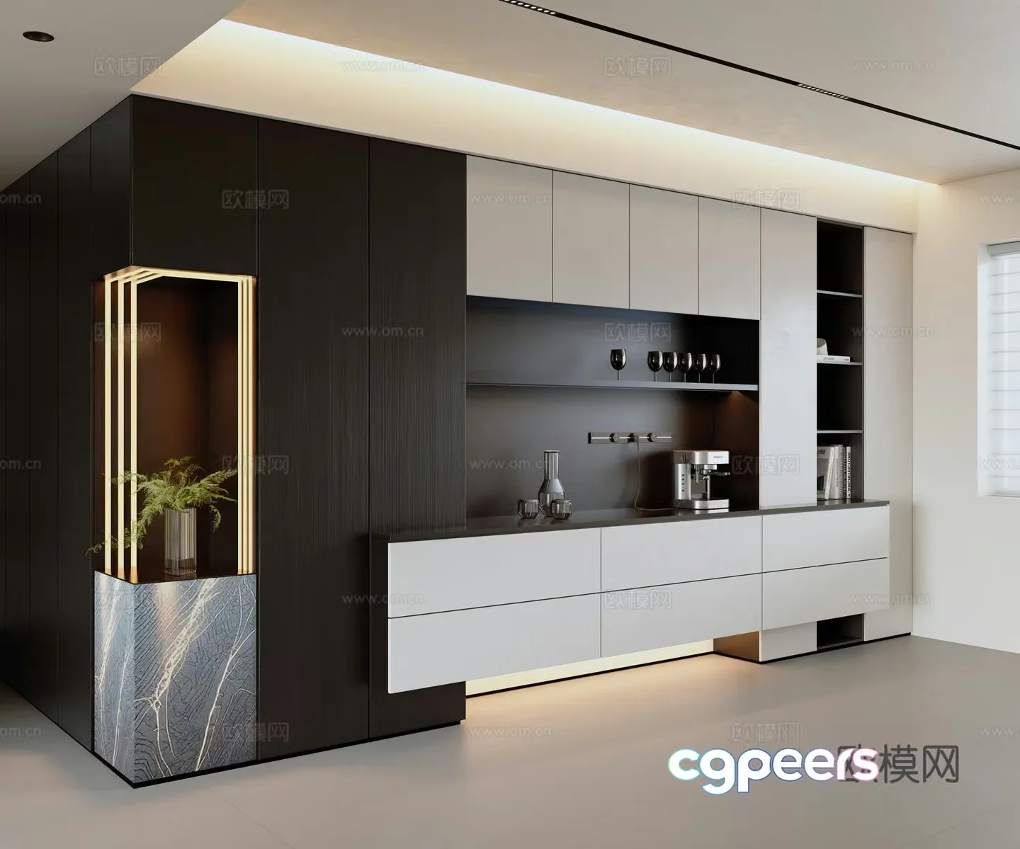 Modern minimalist sideboard 3D model