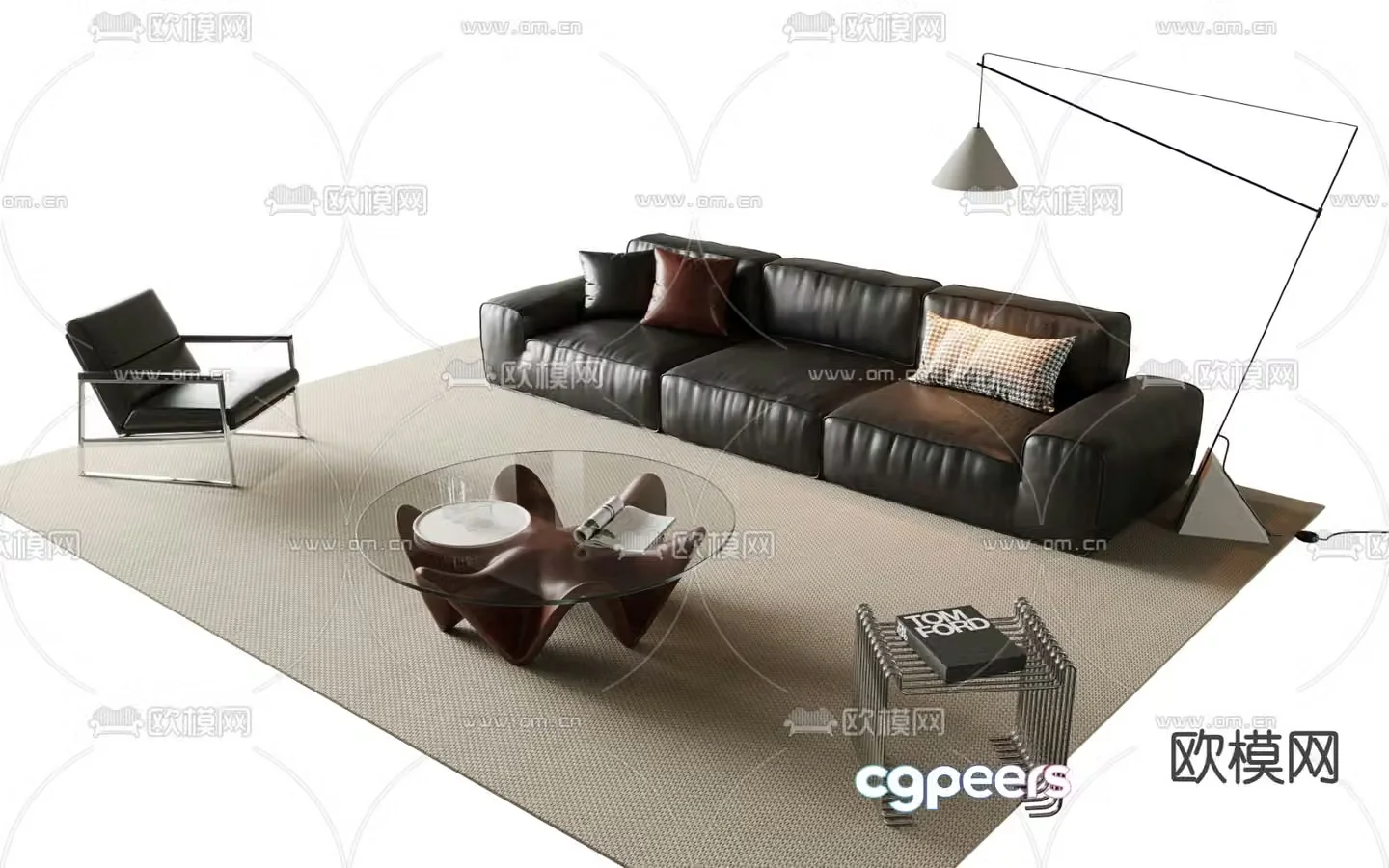Italian sectional sofa 3d model