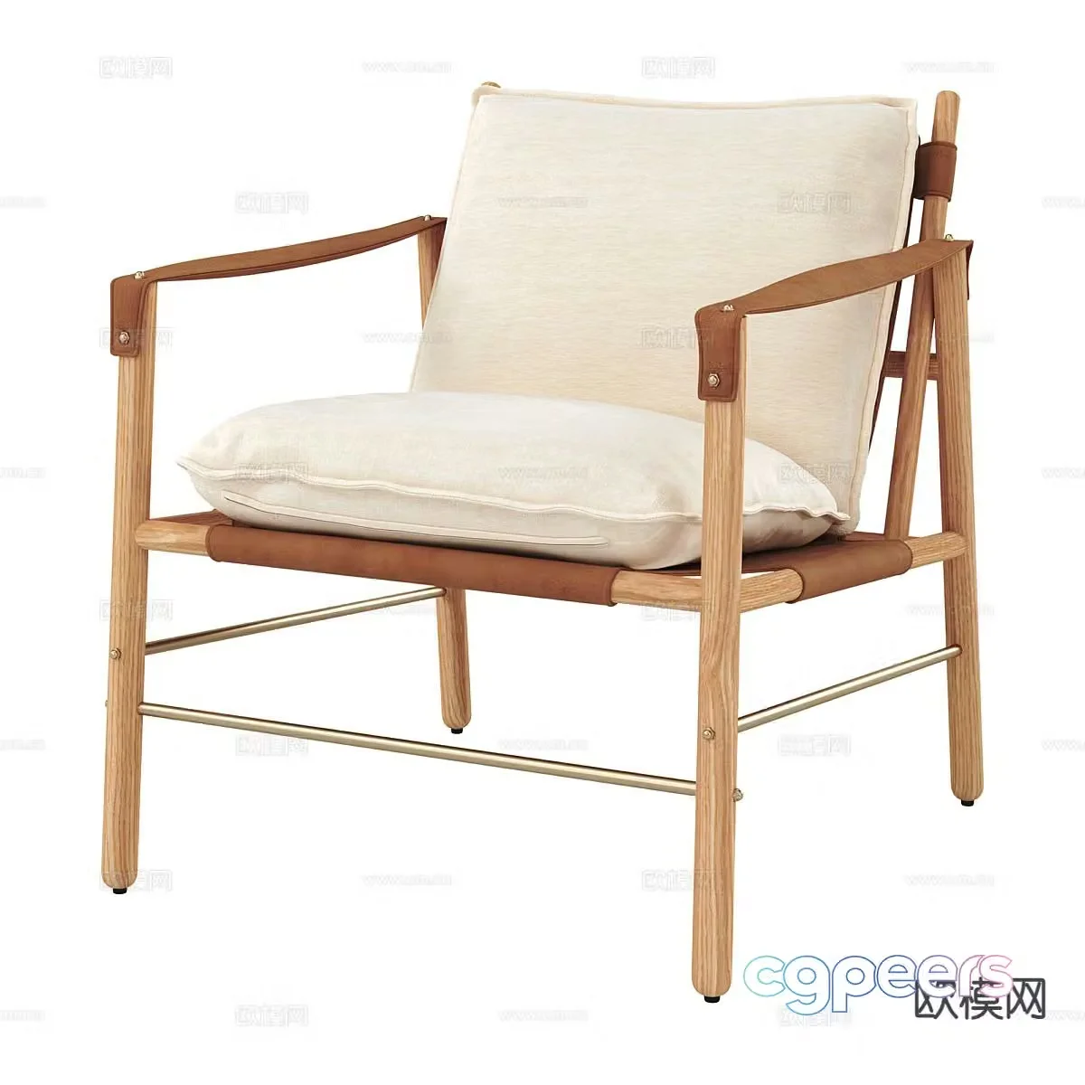 Nordic chair leisure chair 3d model