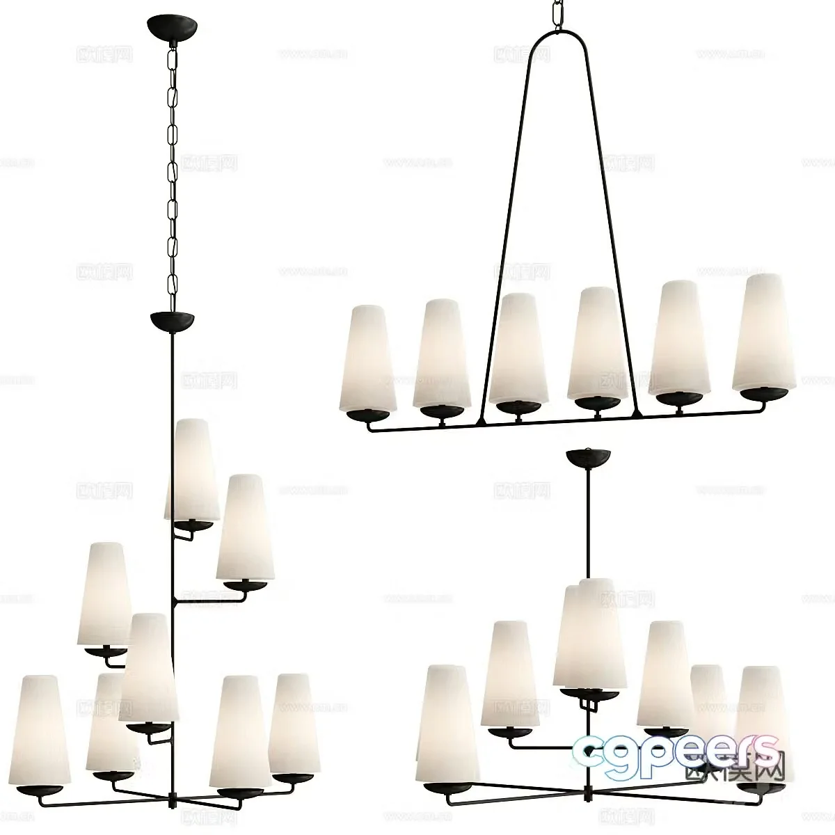 New Chinese style Fontaine chandelier 3d model