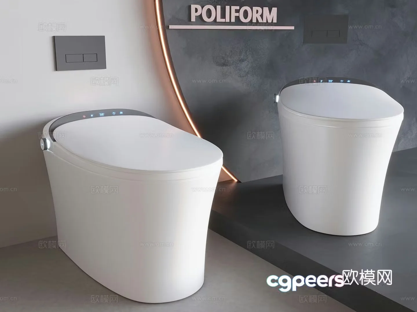 Smart toilet toilet 3d model