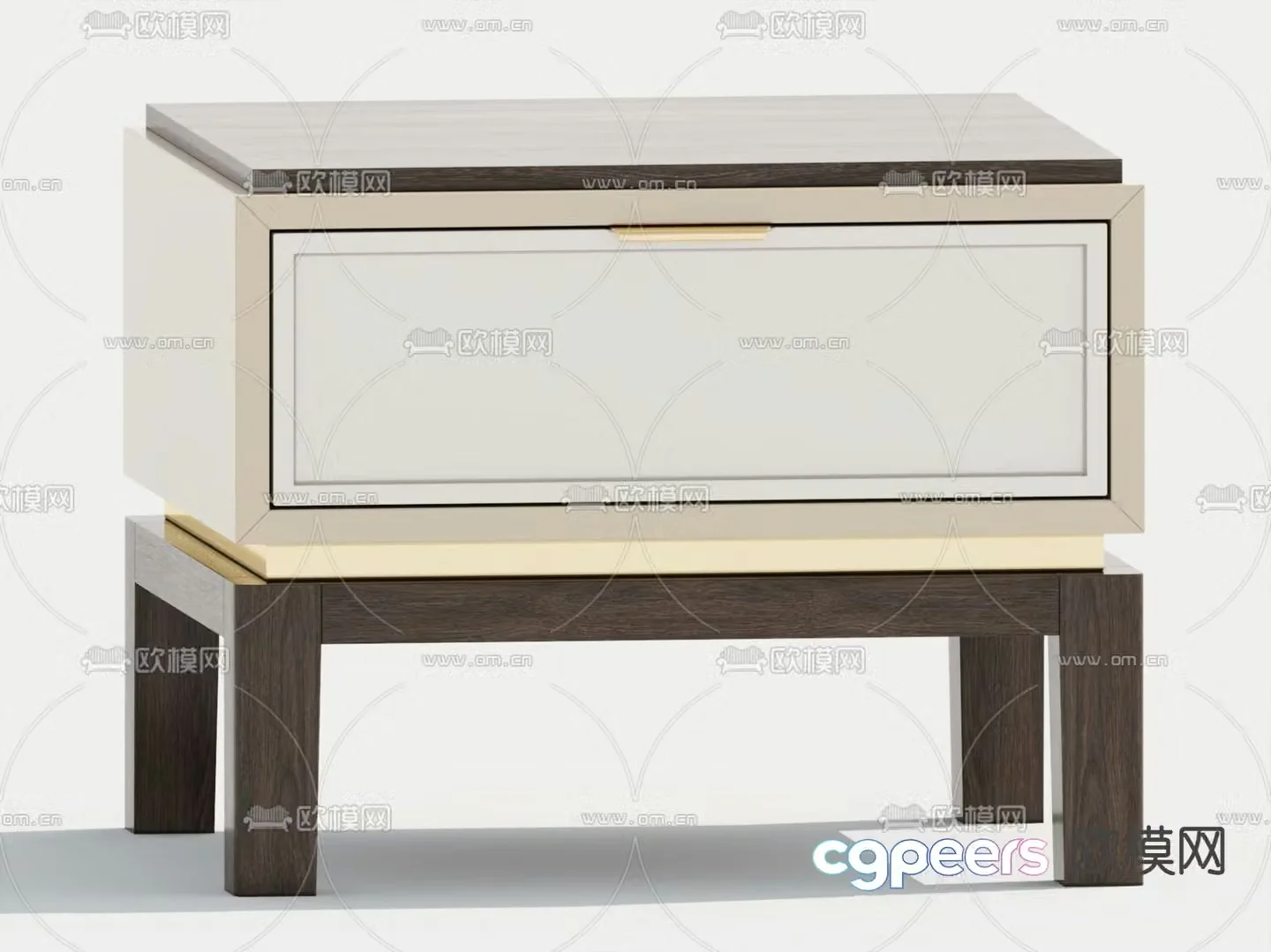 Medieval style bedside table chest 3d model