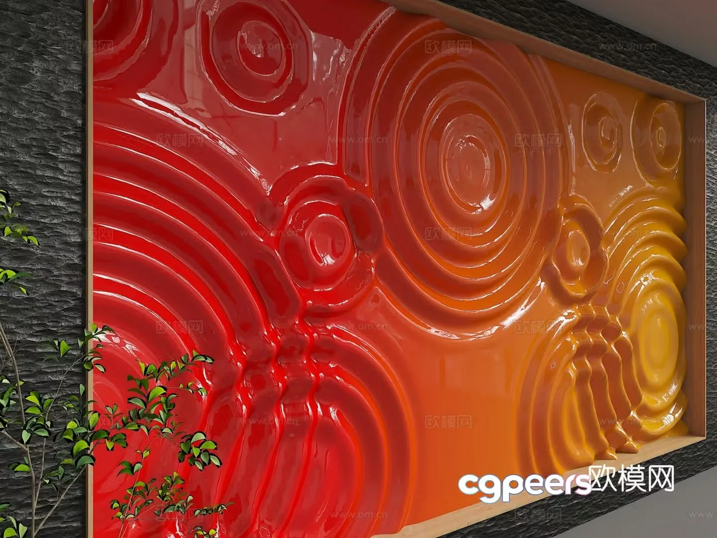 Modern background wall 3d model