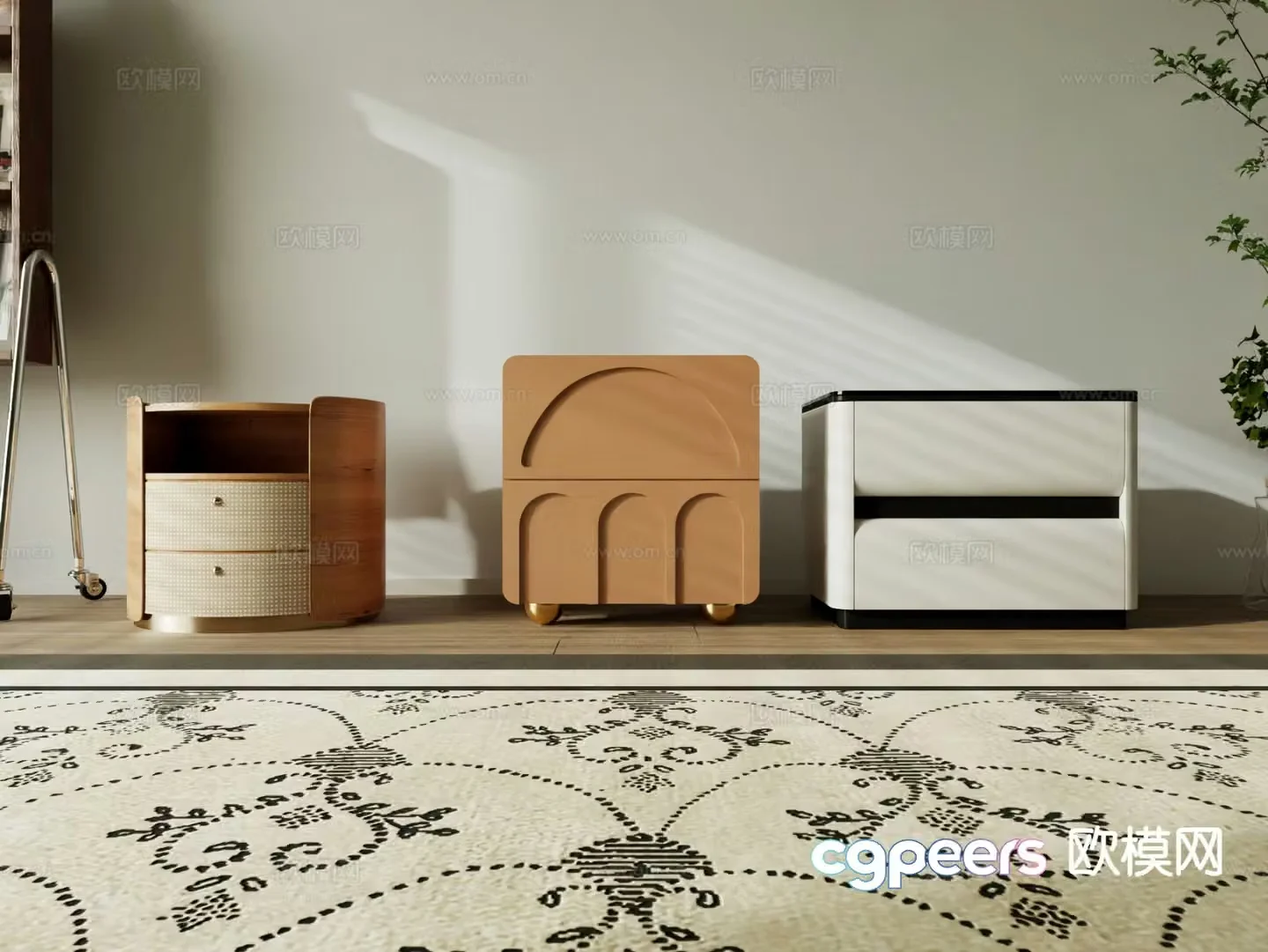 Modern bedside table 3d model