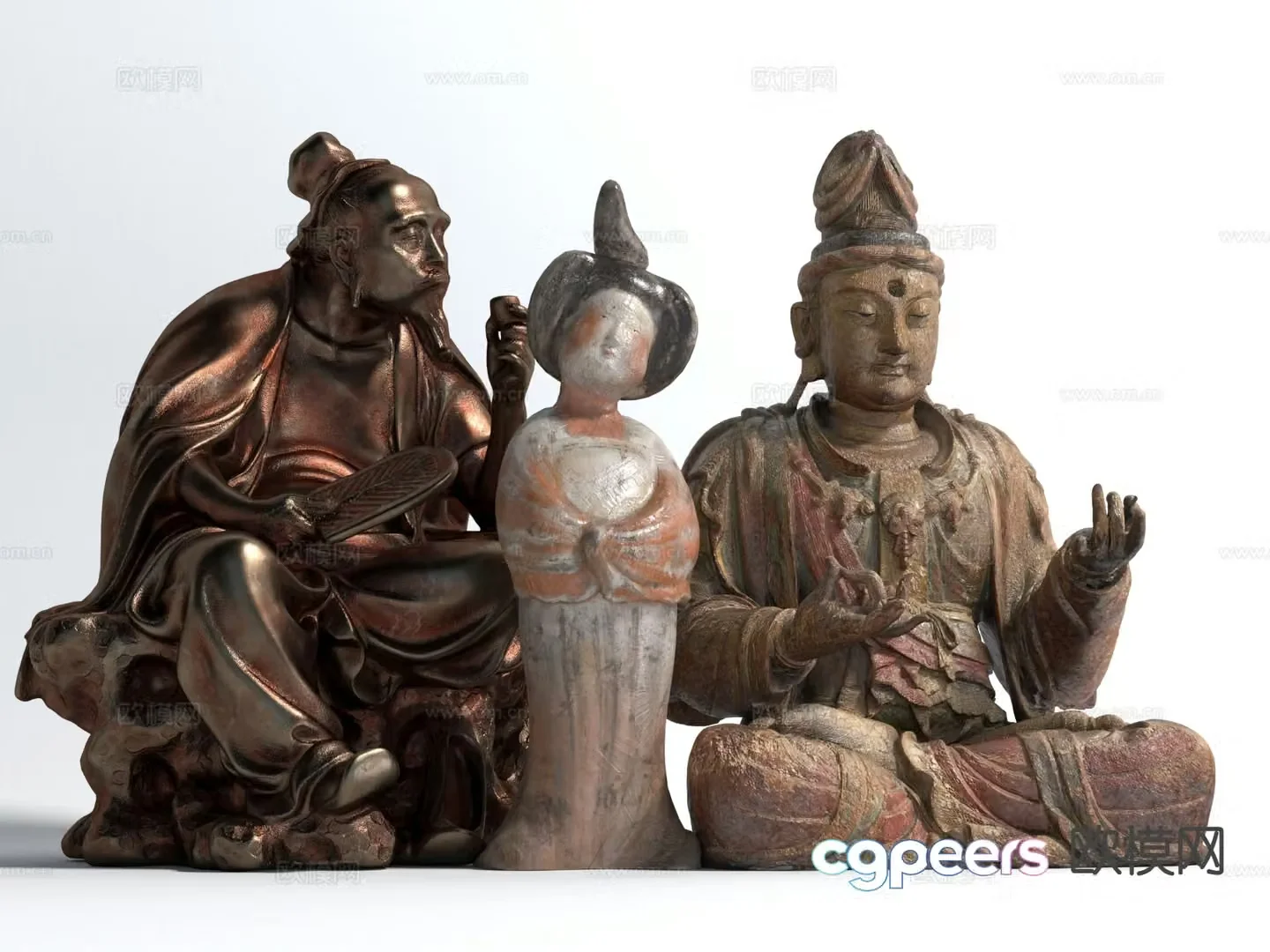 Chinese sculpture celebrity sculpture Buddha sculpture 3D model