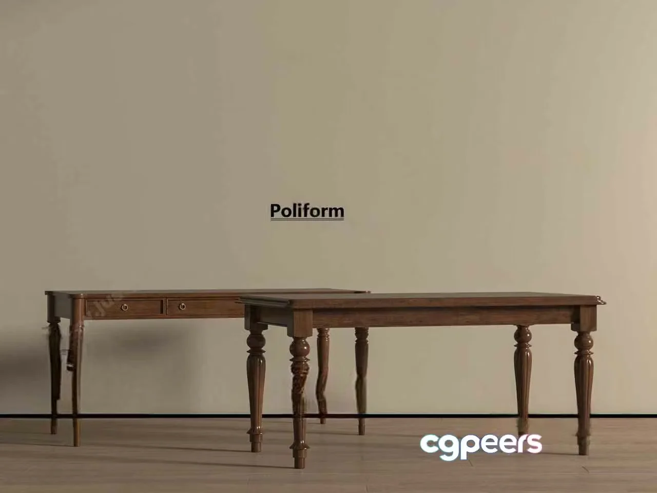 A Wooden Table 3D Model – 2571 – VRAY Render