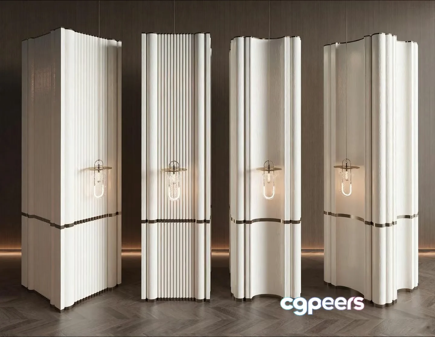 White Hanging Lights 3D Model – 5211 – VRAY Render