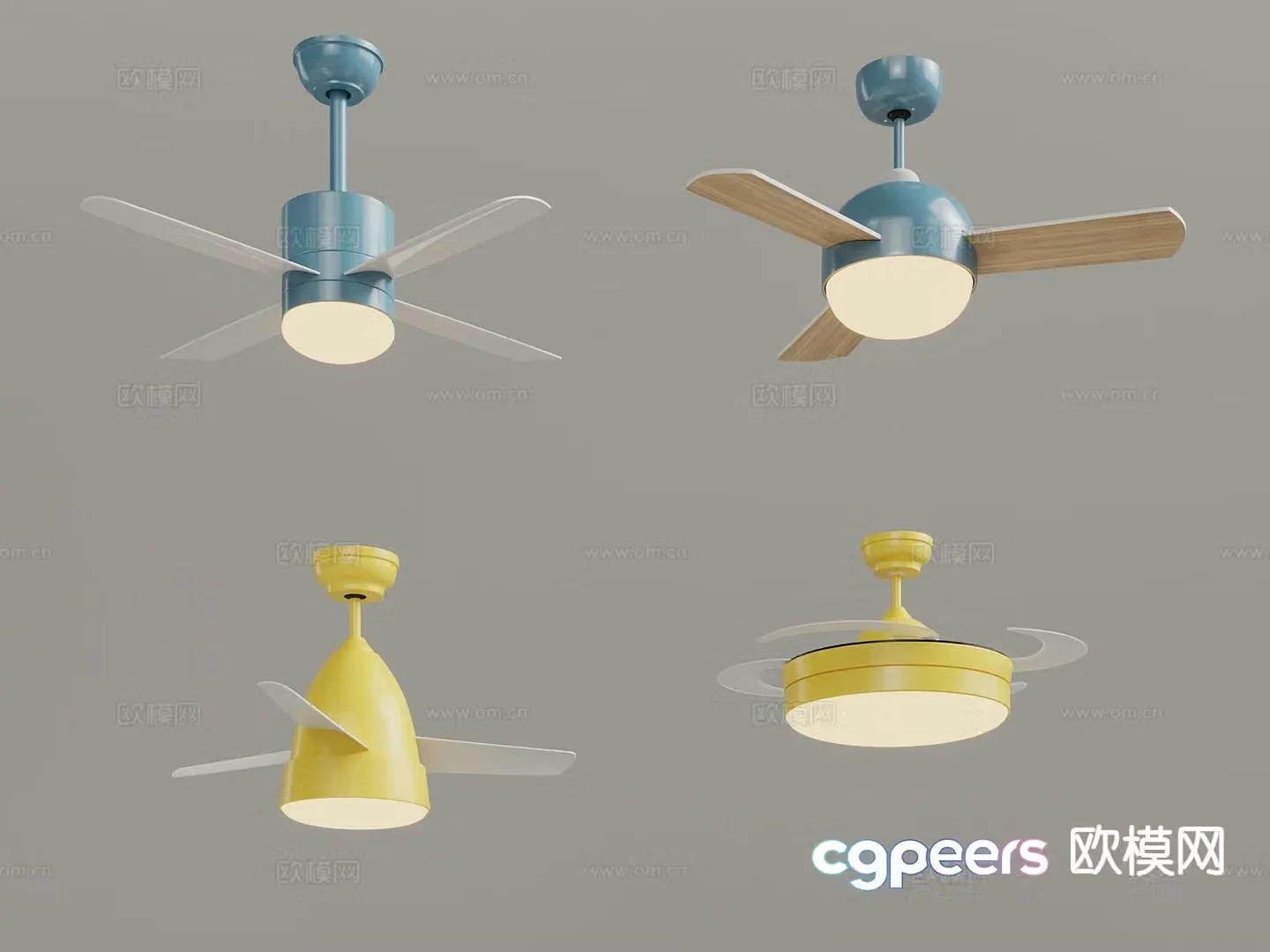 Modern children’s fan light 3d model