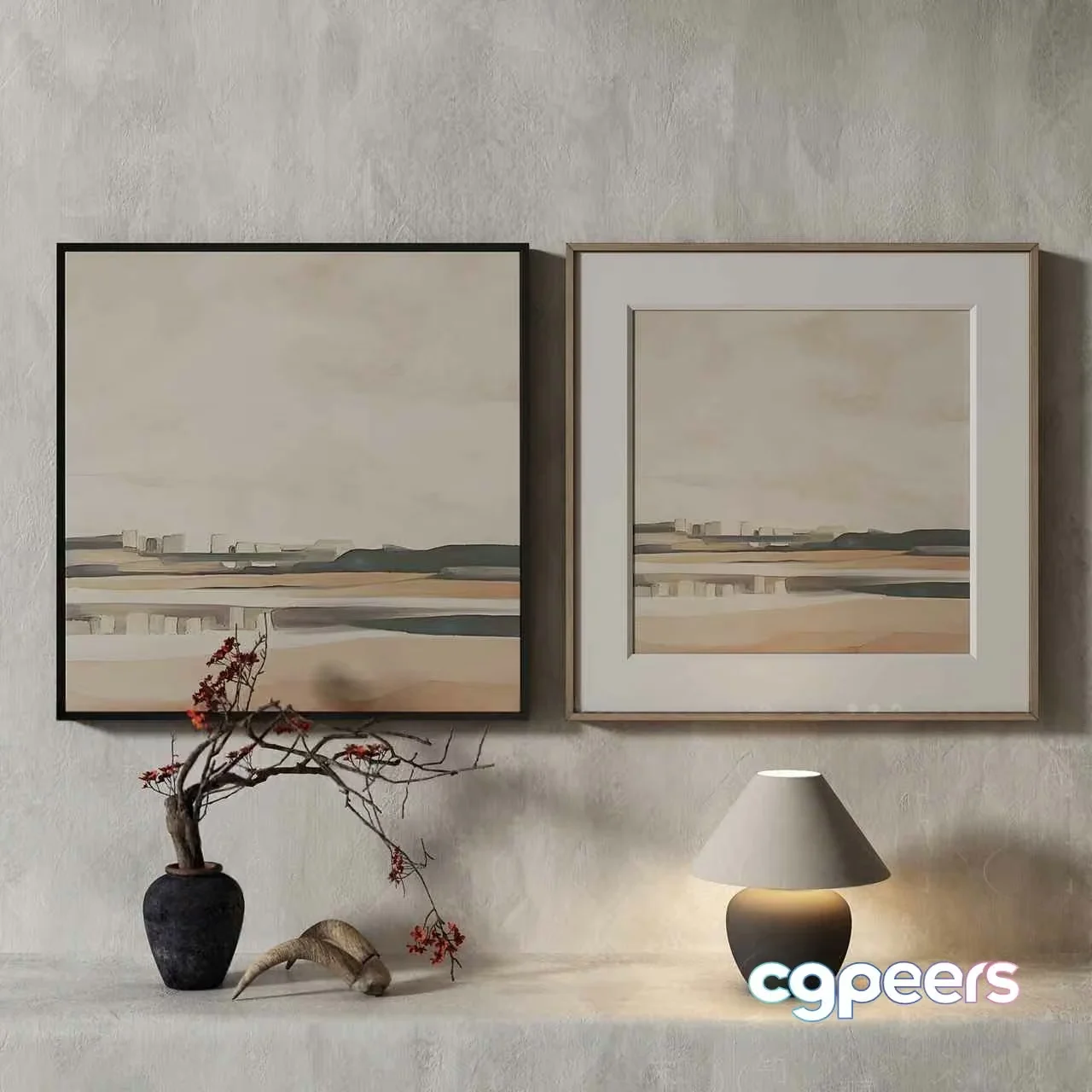 Modern Art Pieces 3D Model – 6733 – VRAY Render