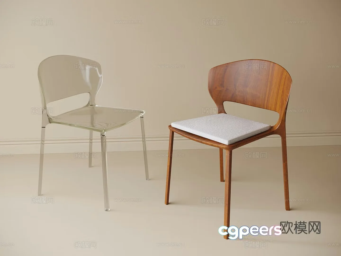 Modern dining chair single chair book chair 3d model