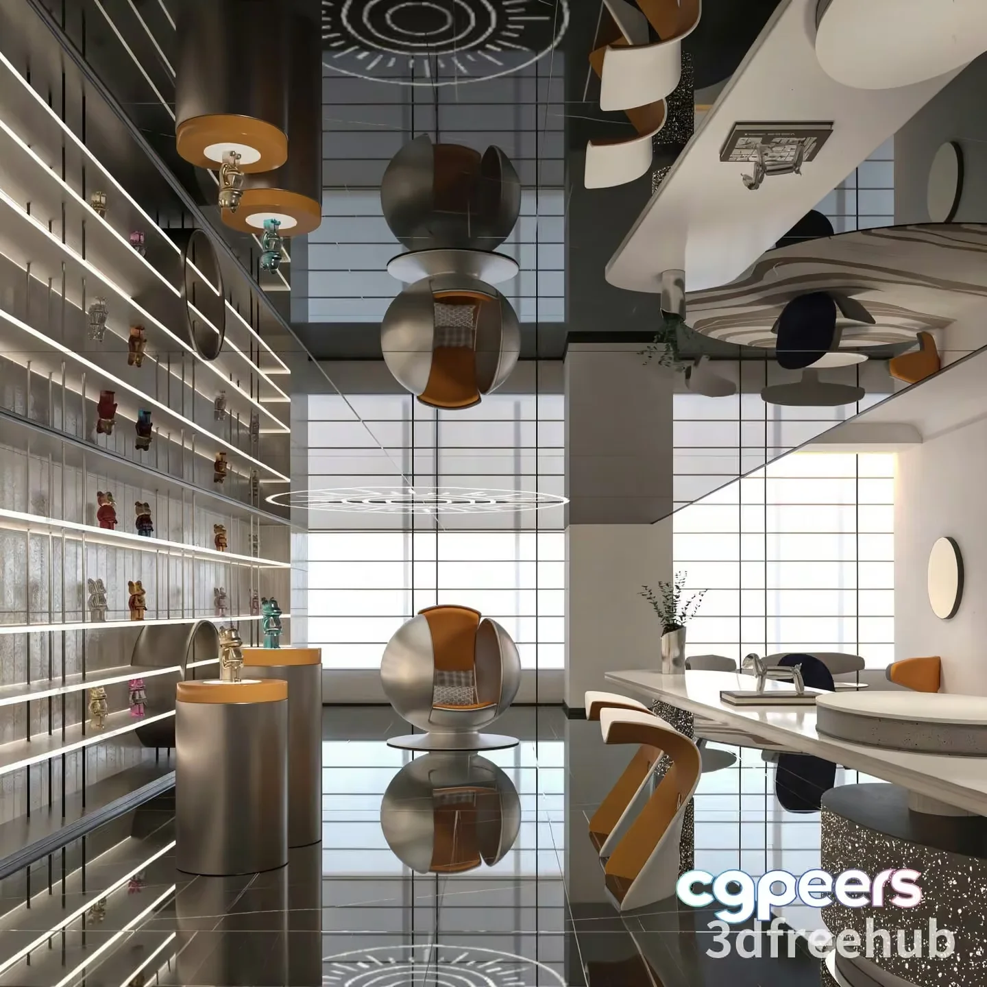 Modern Office Space 3D Model – 23278 – VRAY Render