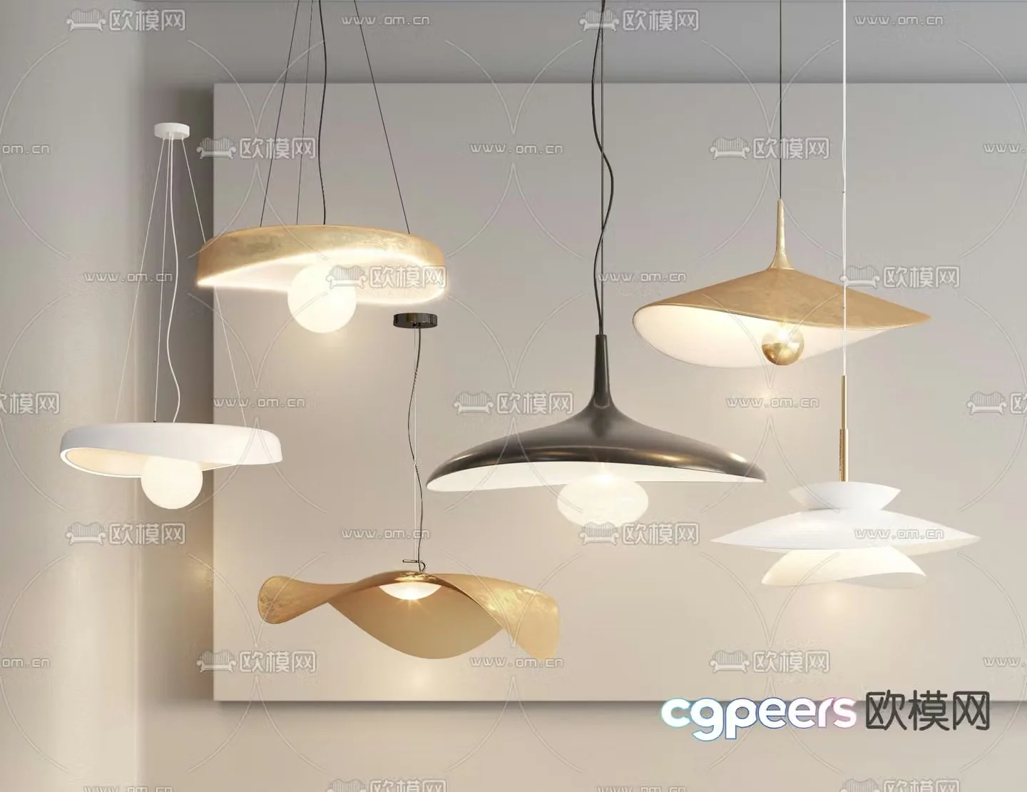 Light luxury chandeliers Restaurant chandeliers 3D model
