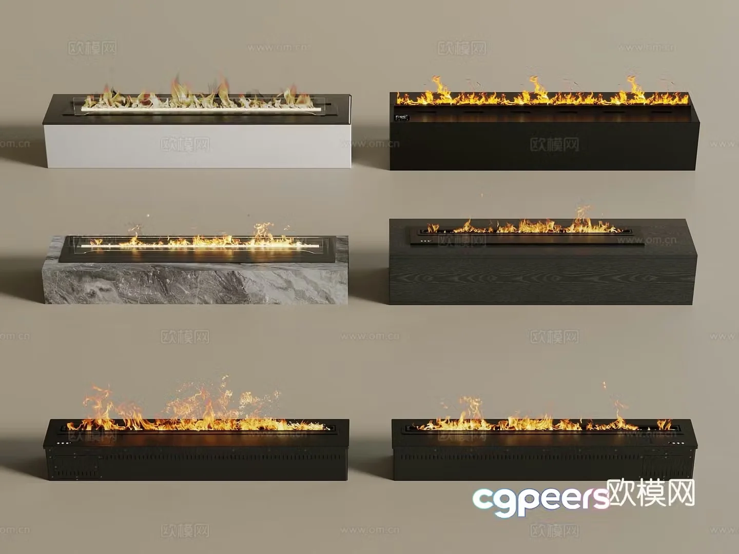 Light luxury modern fireplace fireplace 3d model