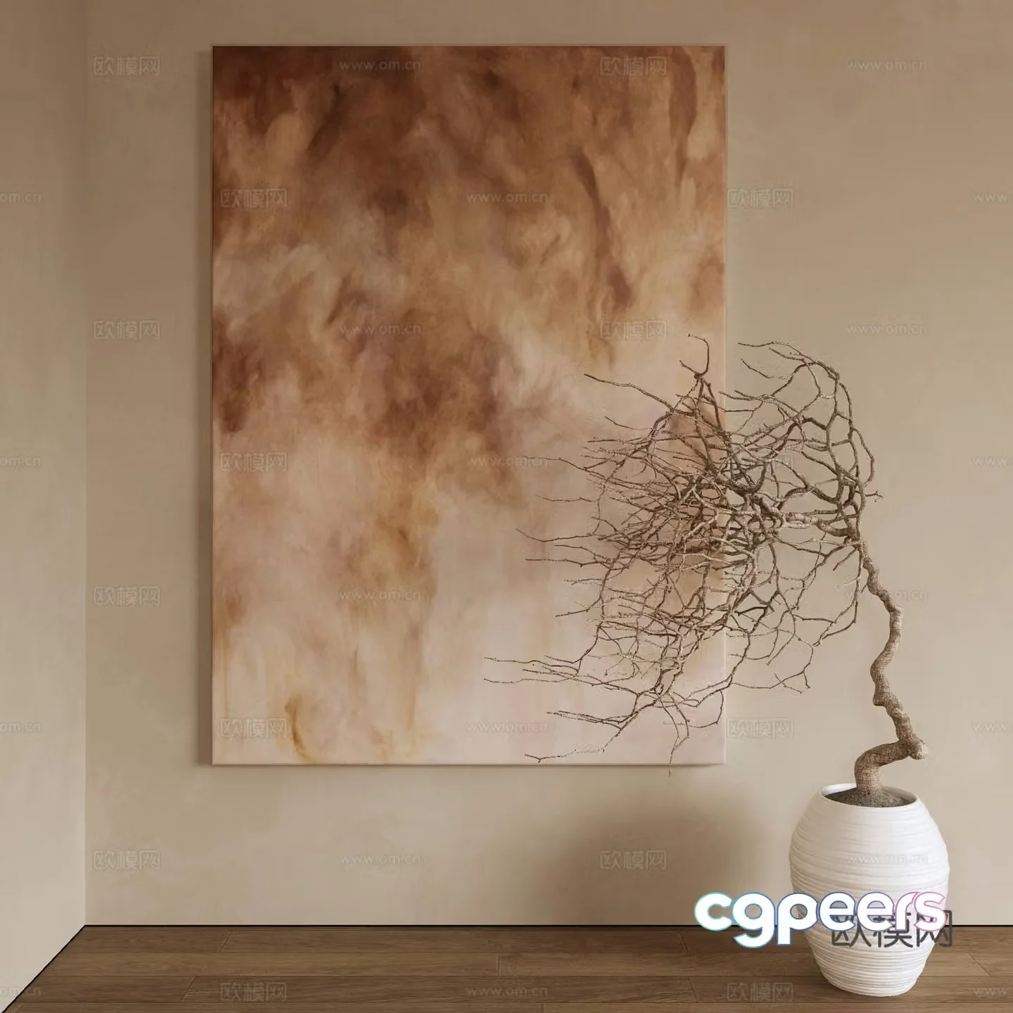 Wasabi hanging painting oil painting 3d model