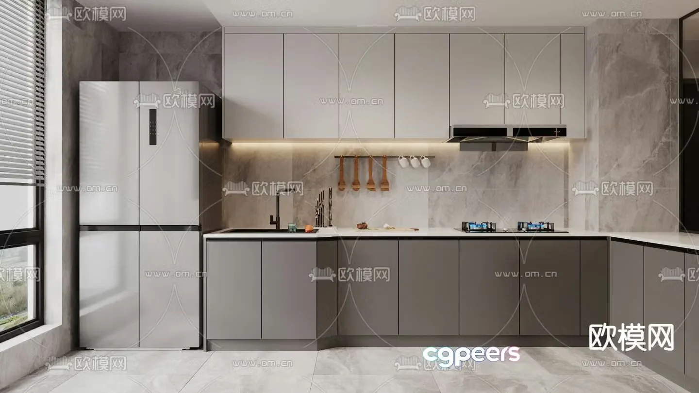 Cor modern kitchen 3d model