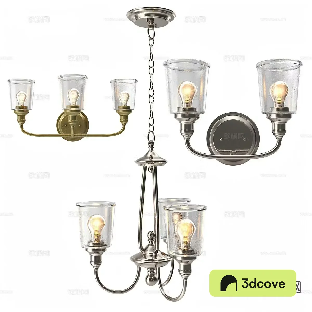 Light luxury glass chandelier
