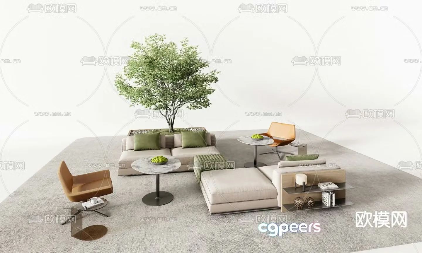 Modern sofa set 3d model