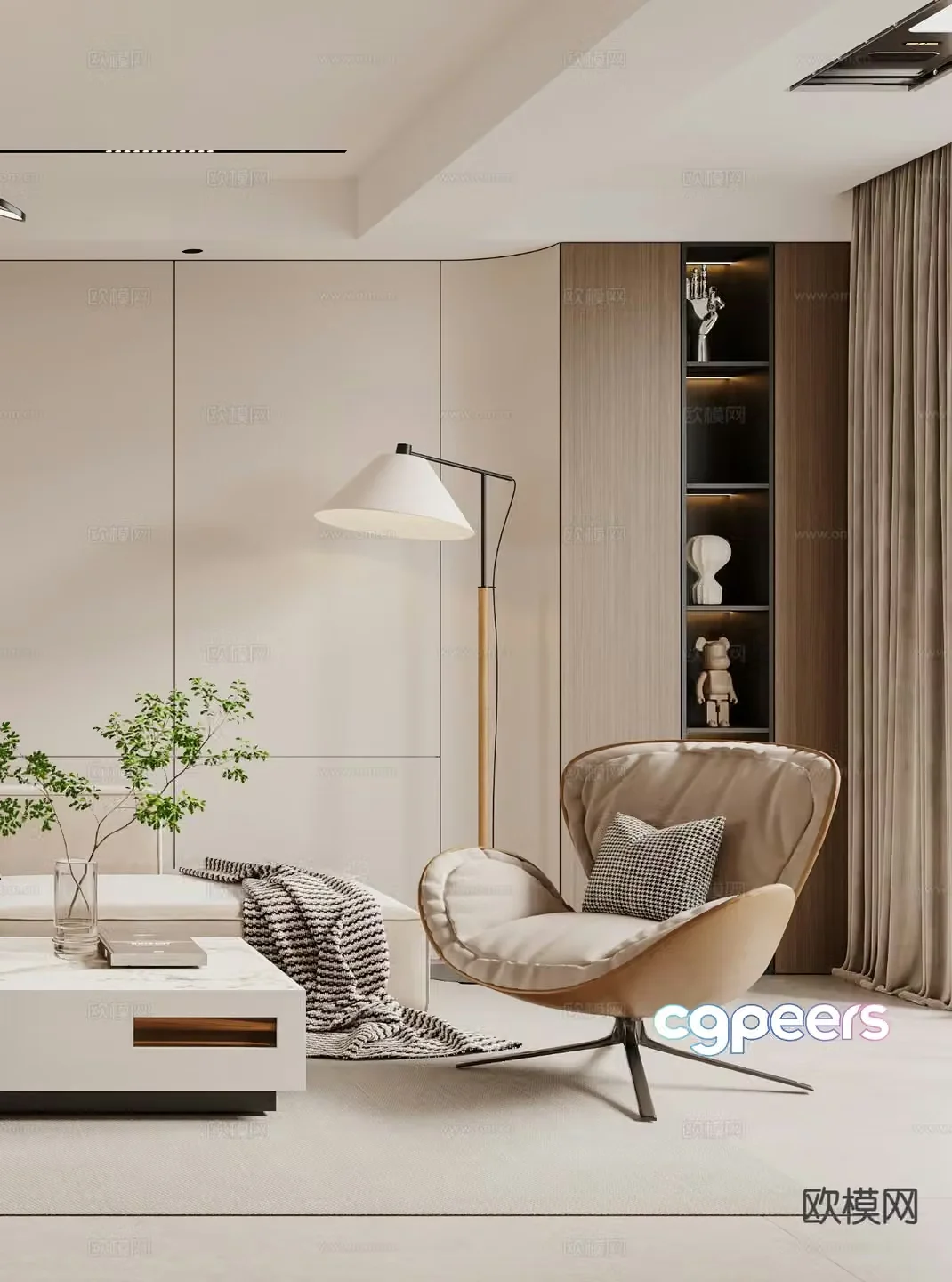 Modern leisure chair sofa chair 3d model