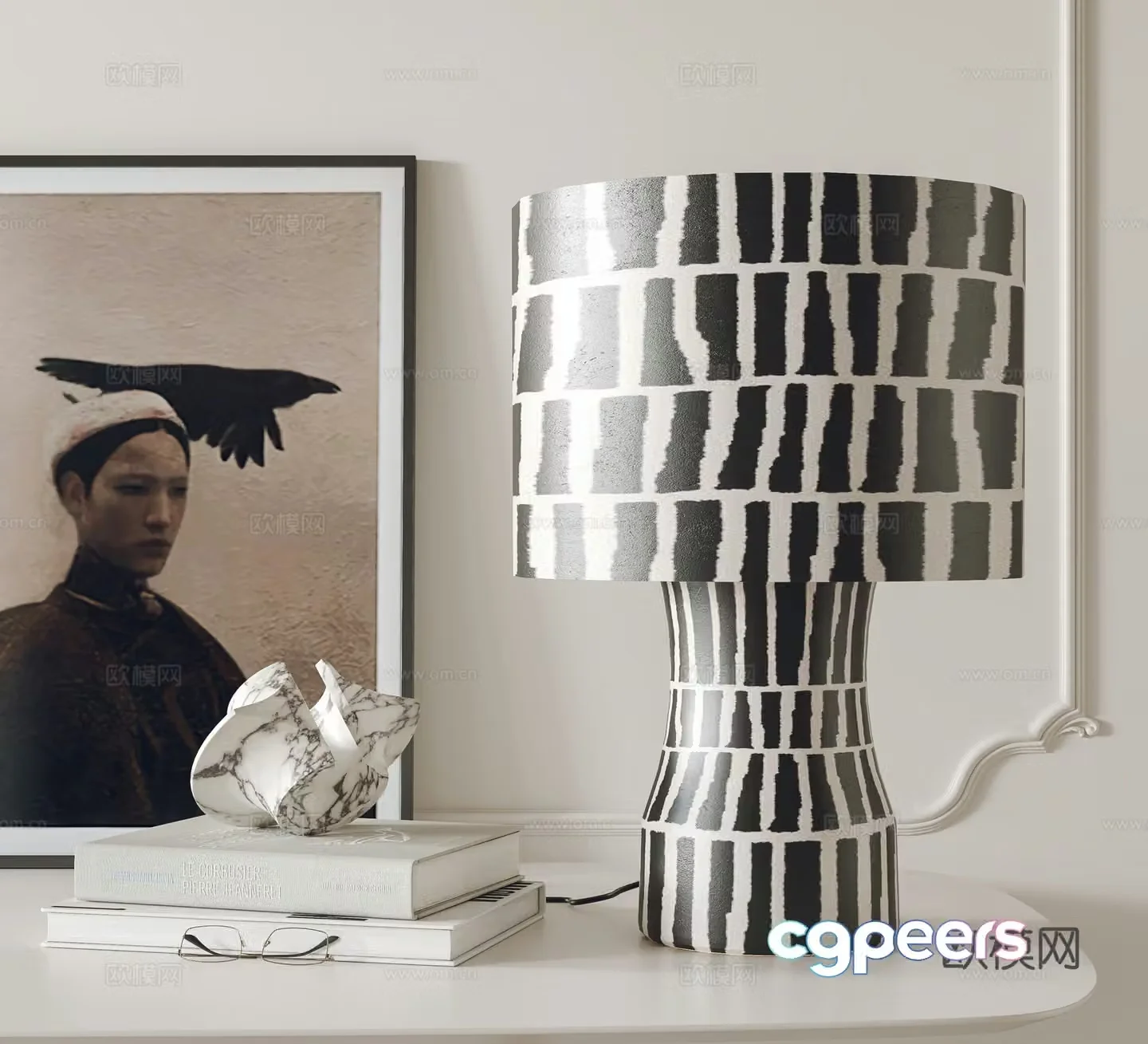 Modern desk lamp ornament 3d model