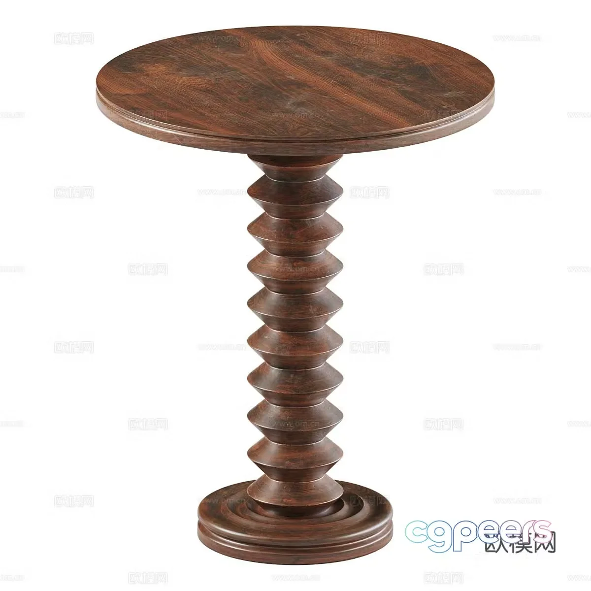 Medieval style round table and side table 3D model