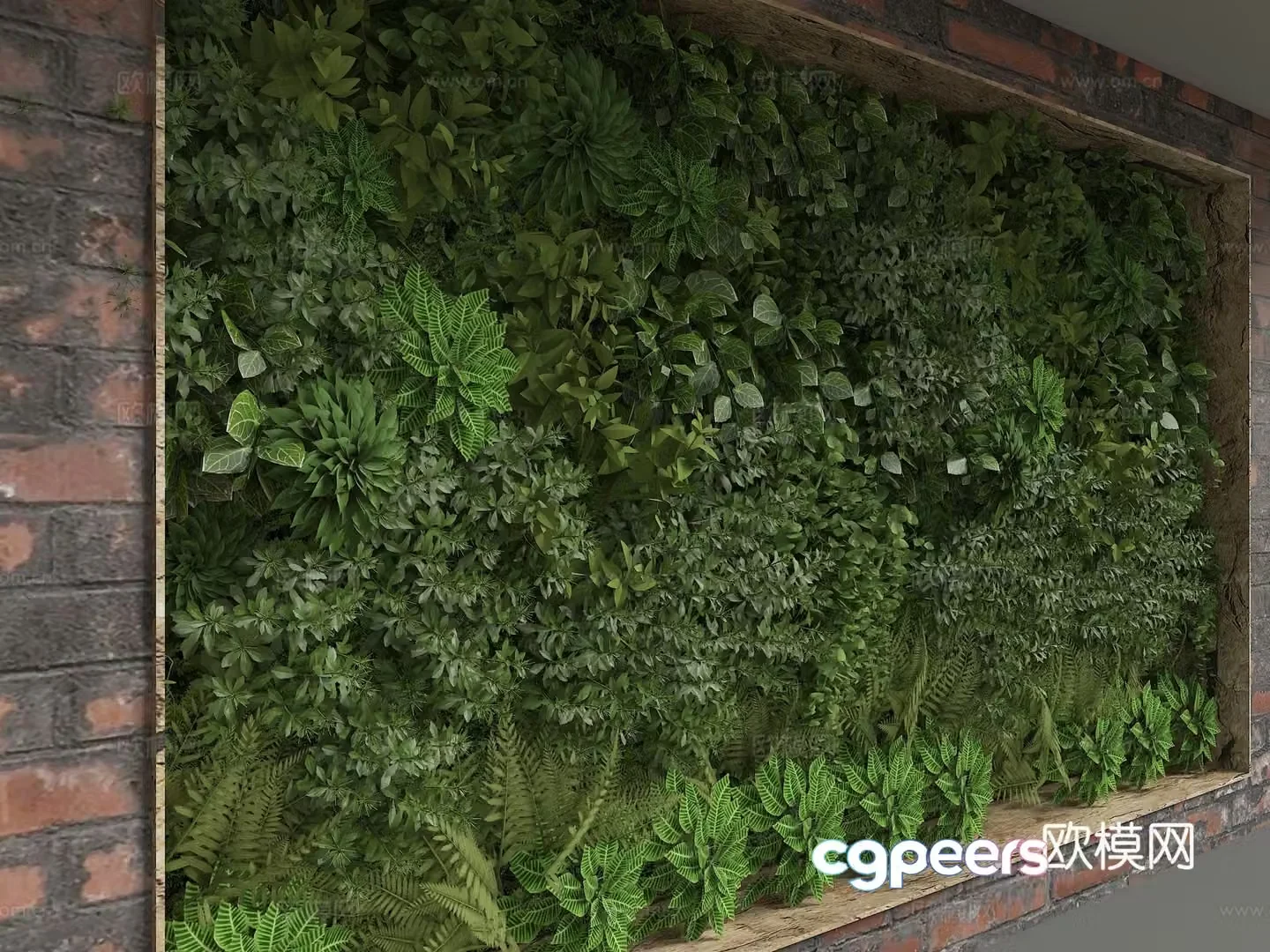 Modern plant background wall 3d model