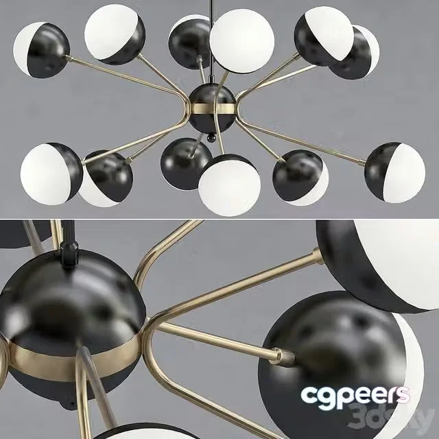 3ds Max Free – Rewire Custom Orb Chandelier in 1950