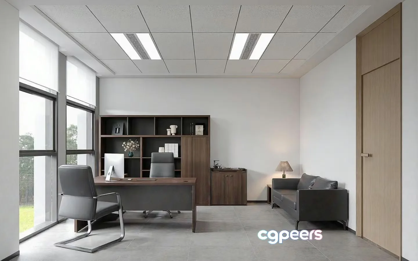 Modern Office Space 3D Model – 15355 – CORONA Render