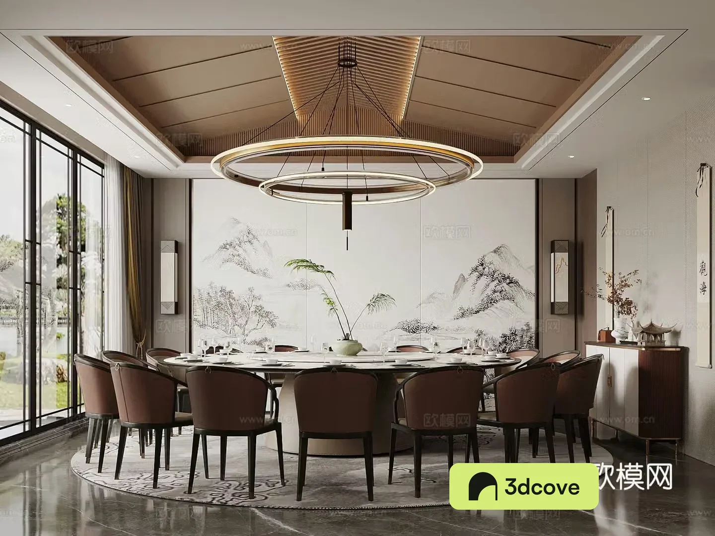 New Chinese-style private room restaurant private room