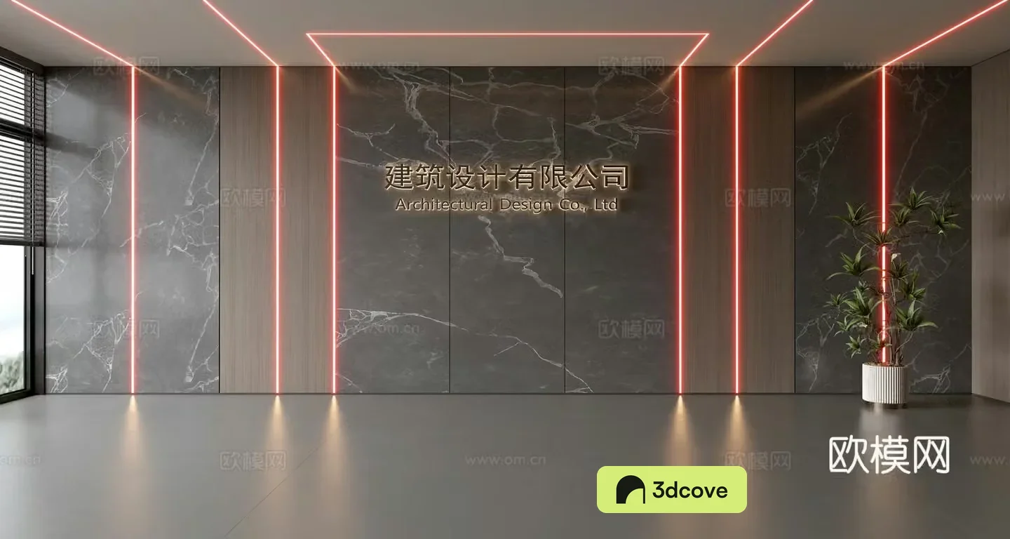 Front desk background wall Hall background wall Company image wall Front desk reception background
