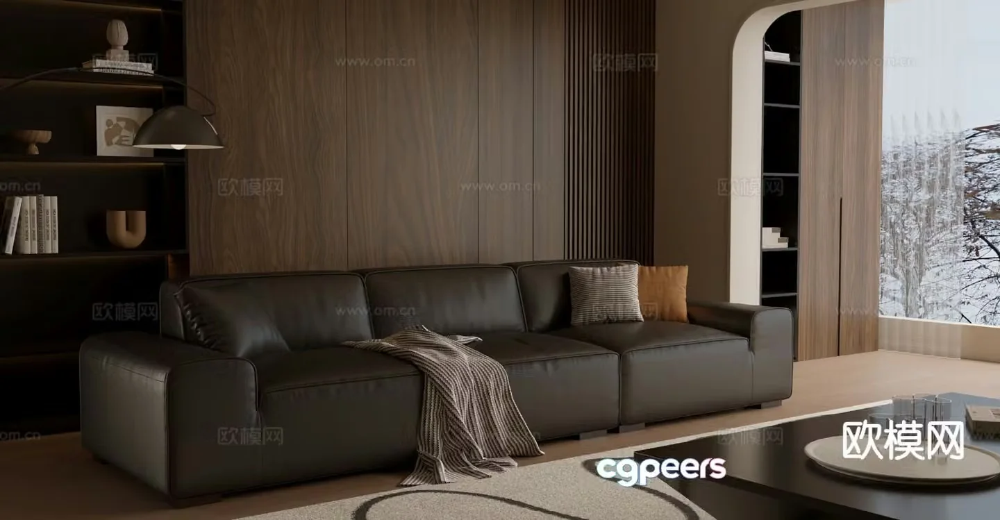Modern multi-seater sofa 3d model