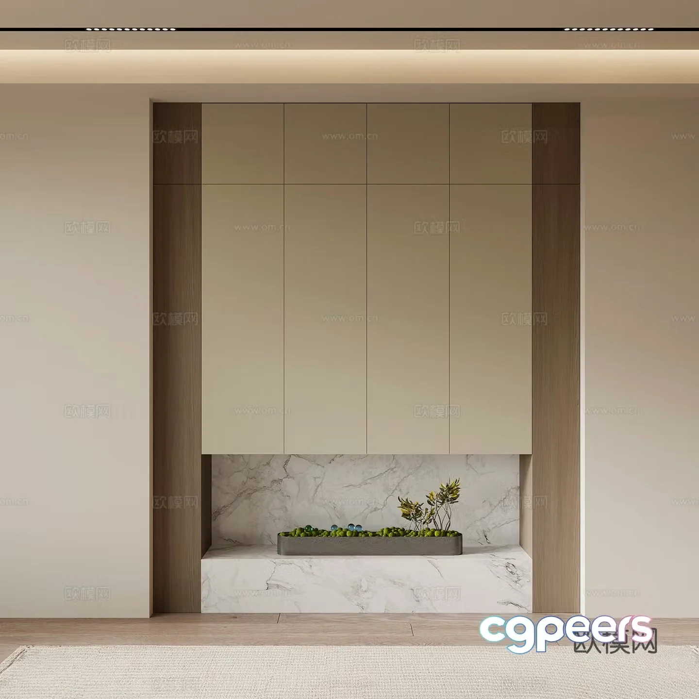 Modern entrance shoe cabinet 3d model