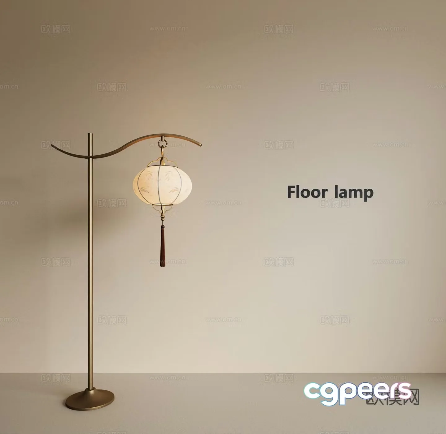 New Chinese-style fishing lamp Floor lamp Zen floor lamp Living room floor lamp Study room floor lamp 3D model