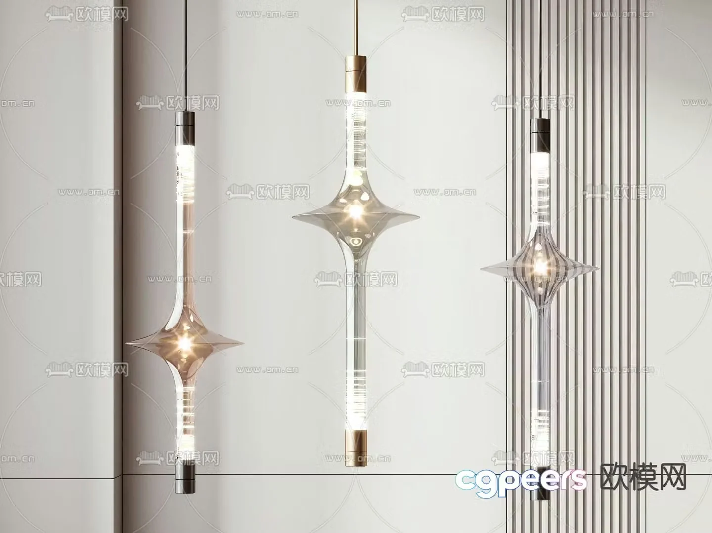 3d model of glass chandelier