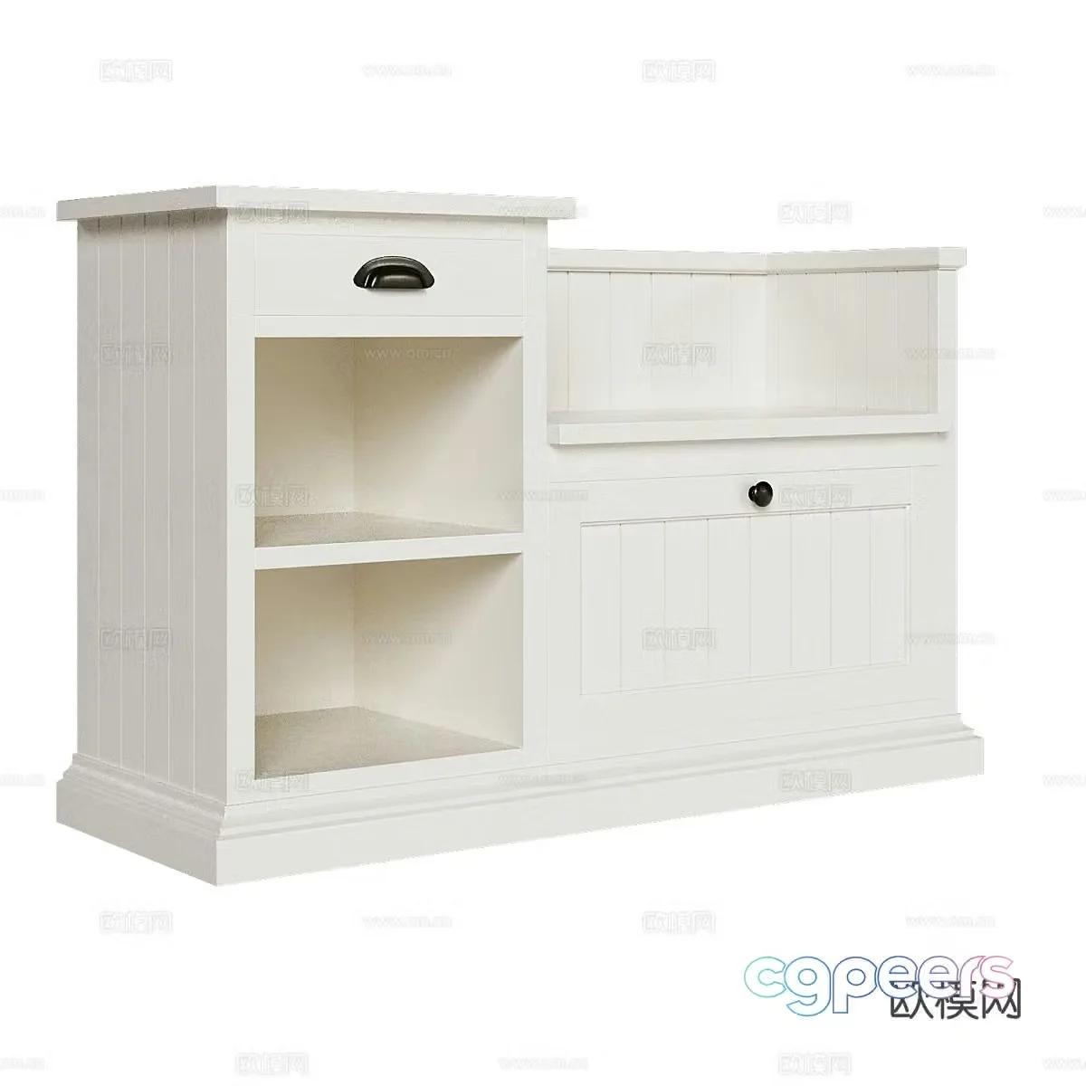 Nordic shoe cabinet low cabinet 3d model
