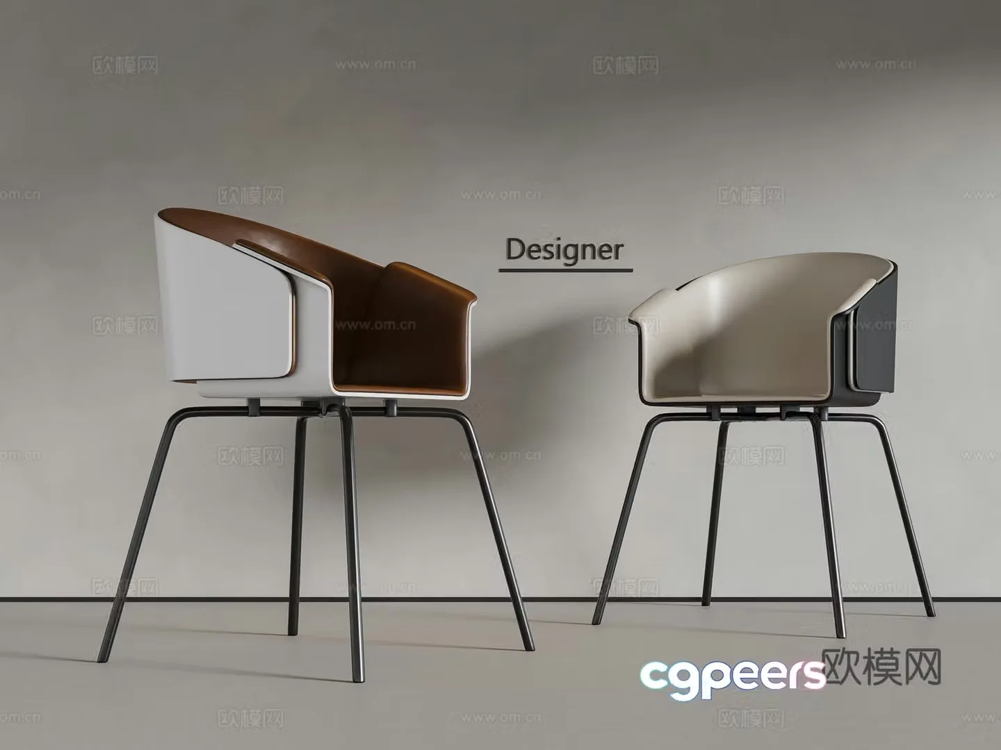 Modern Italian single chair 3d model