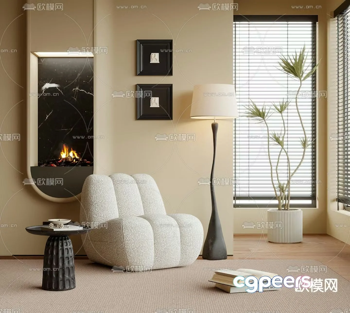 Single sofa leisure sofa 3d model
