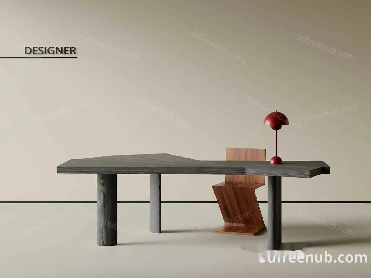 Modern Office Desk 3D Model – 20587 – VRAY Render