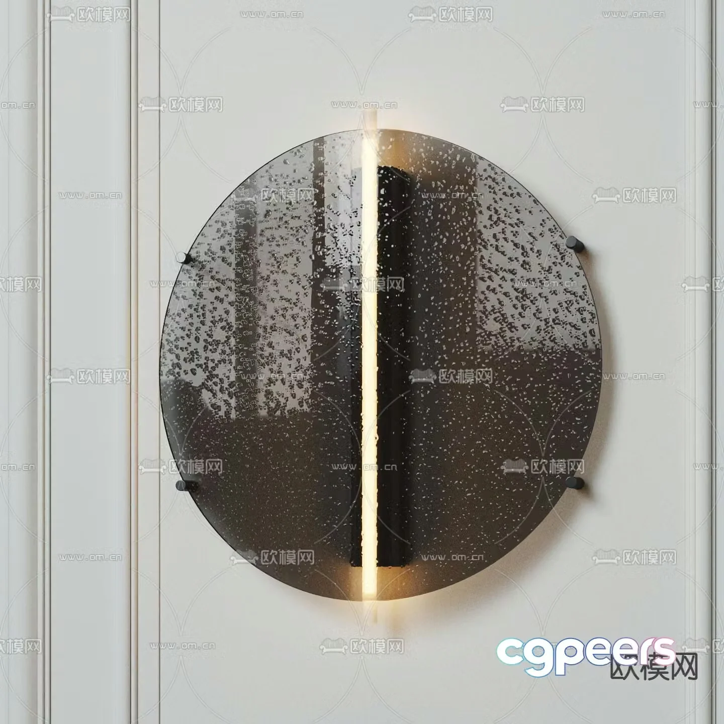 BAXTER round glass piece wall lamp 3d model