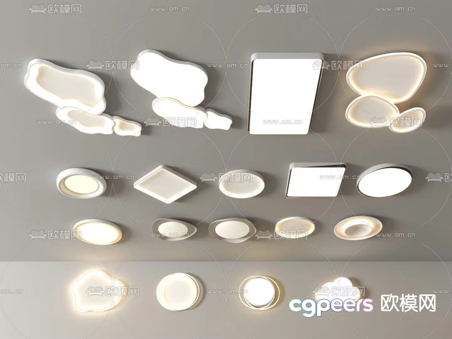 Geometric ceiling lamp bedroom lamp 3d model