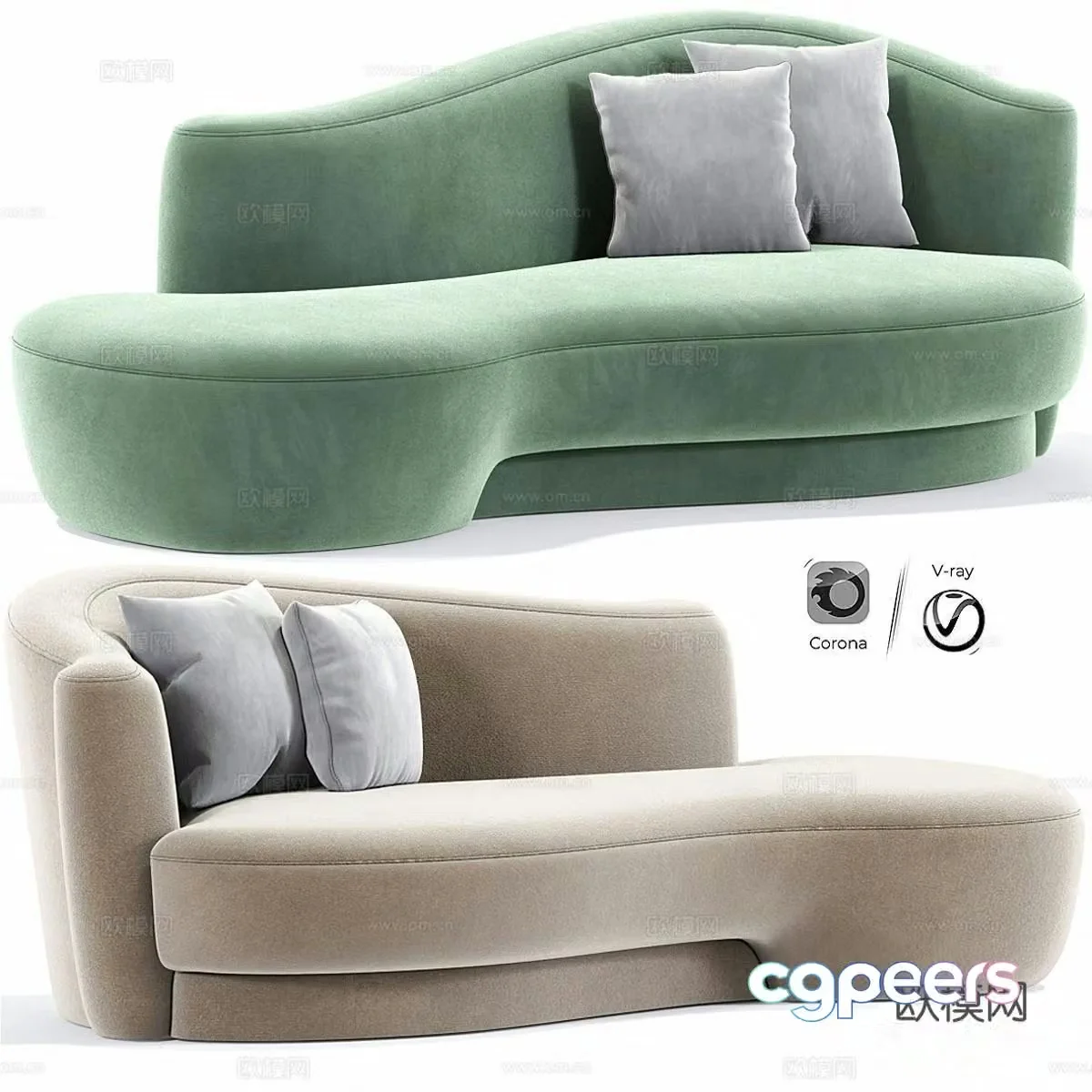 Weiman special shaped sofa curved sofa 3d model