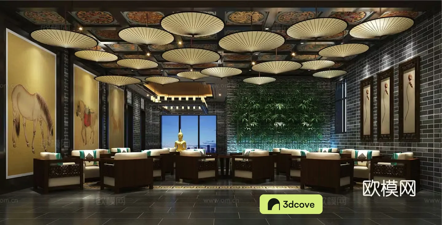 New Chinese-style sales office negotiation area
