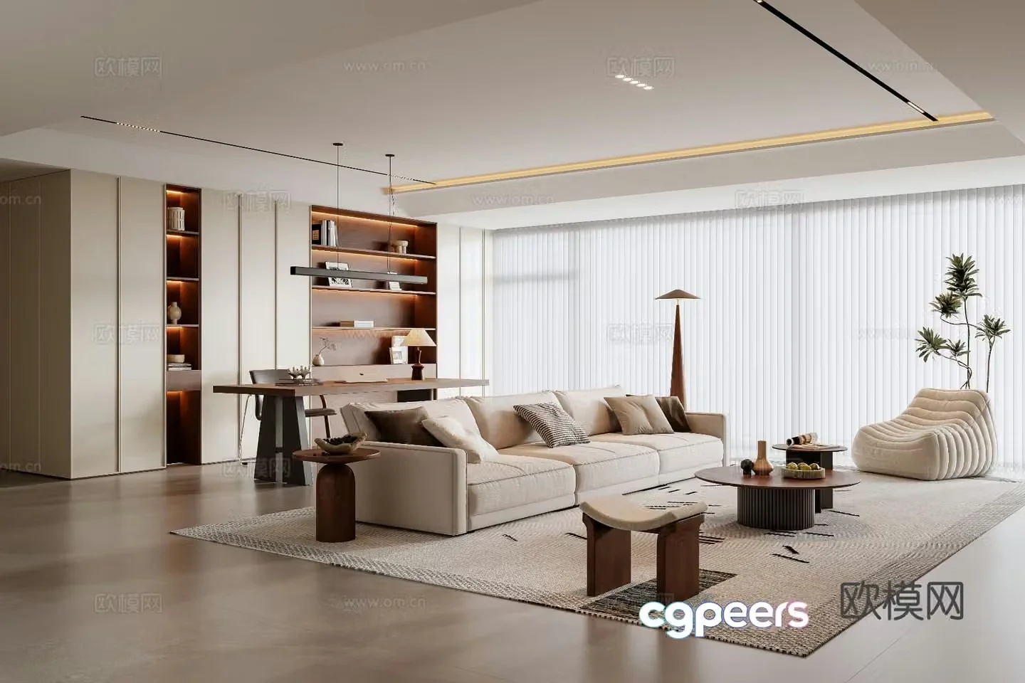 Middle-aged living room 3d model