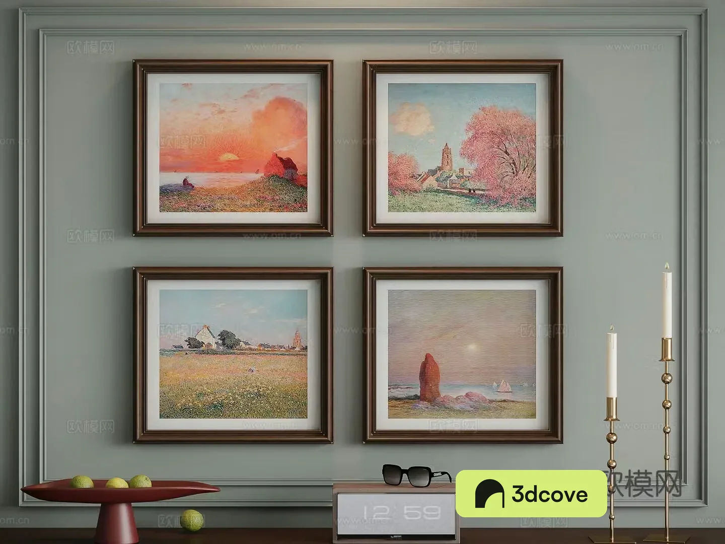 French medieval combination hanging painting