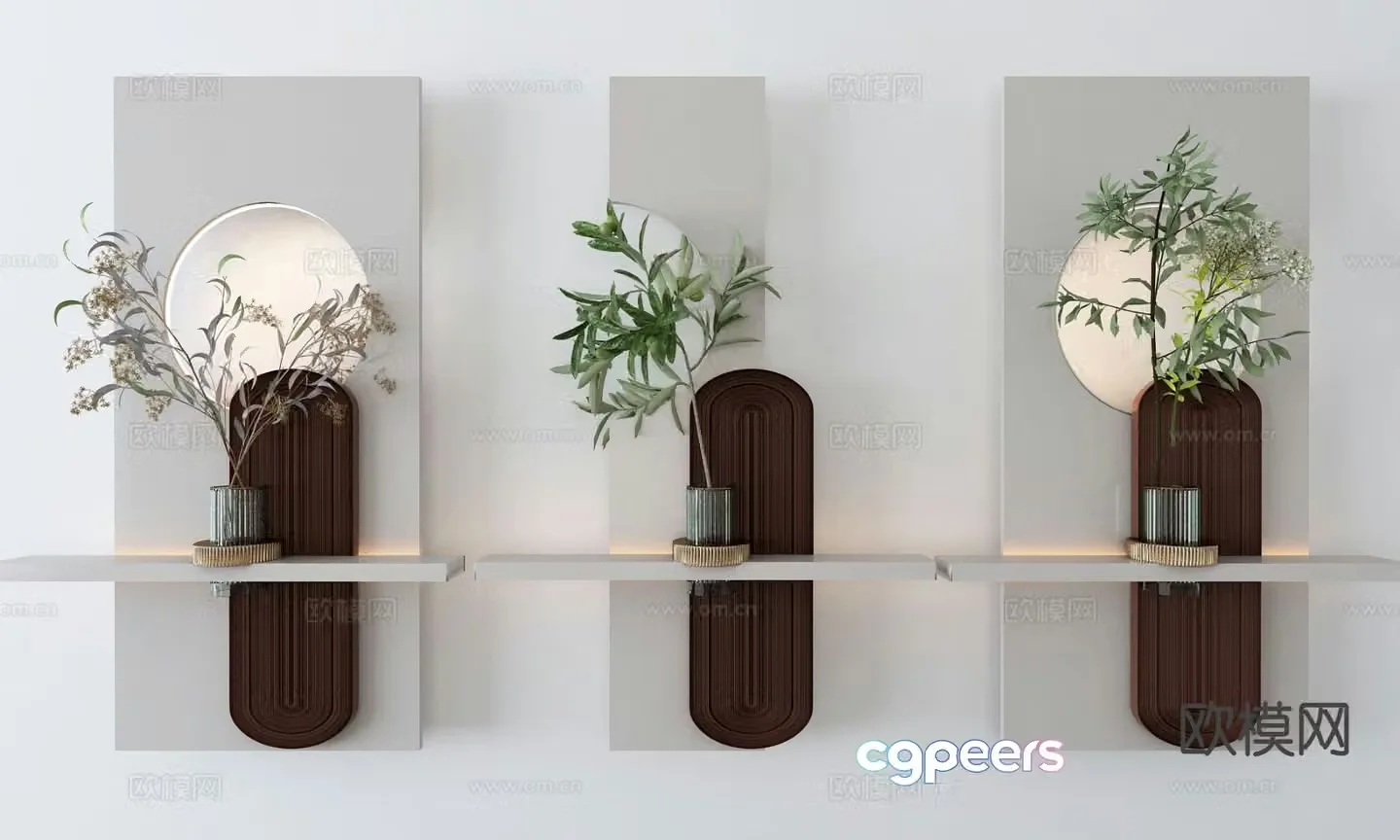 Plant wall decoration three-dimensional hanging decoration 3D model
