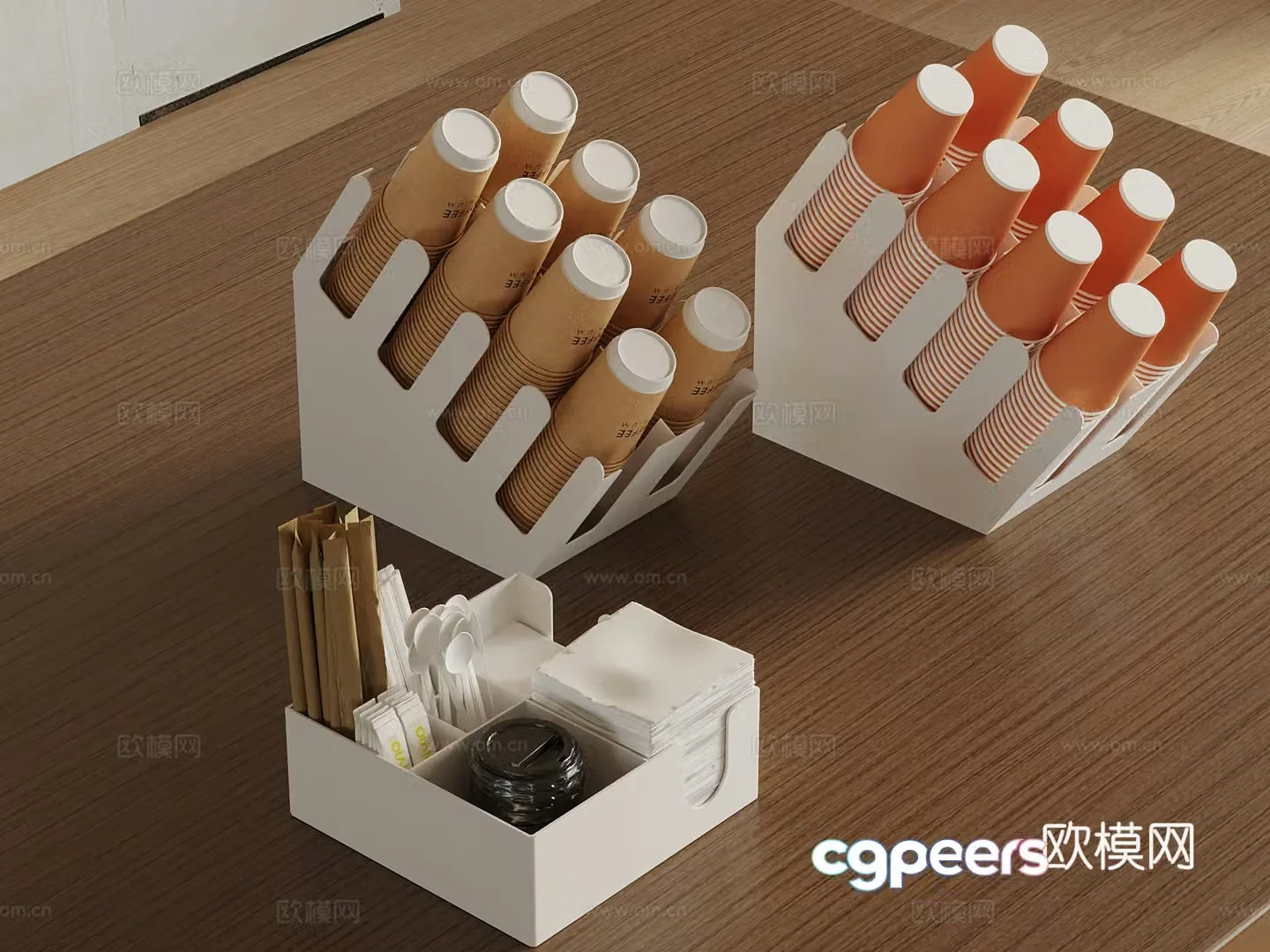 Modern paper cup Modern disposable paper cup Paper cup holder 3d model