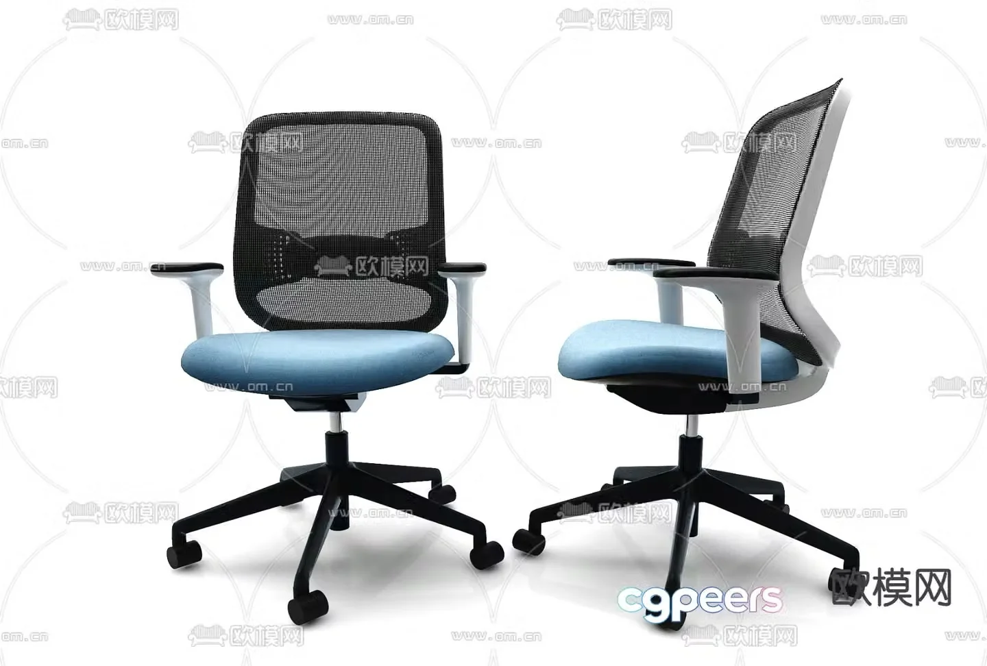 Modern single chair office chair training chair 3d model
